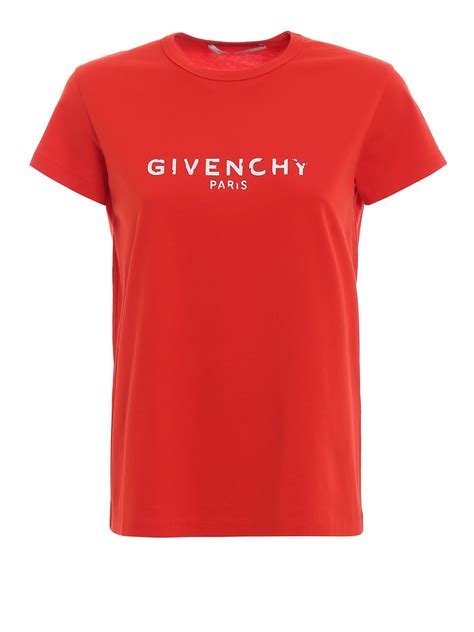 givenchy red box logo t shirt|givenchy graphic t shirt.